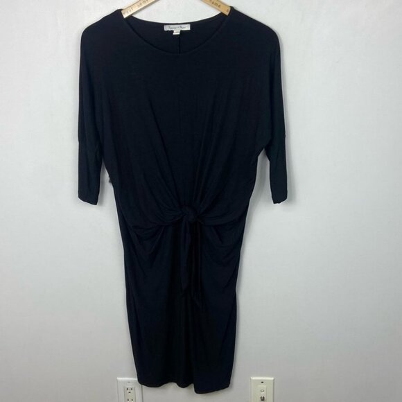 NWT Black Tie Front Dress Size Large Spence + Shaw New Tags Midi Length‎ Minimal - Picture 8 of 9